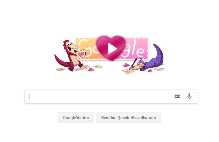 sevgililer gunu icin oyunlu doodle