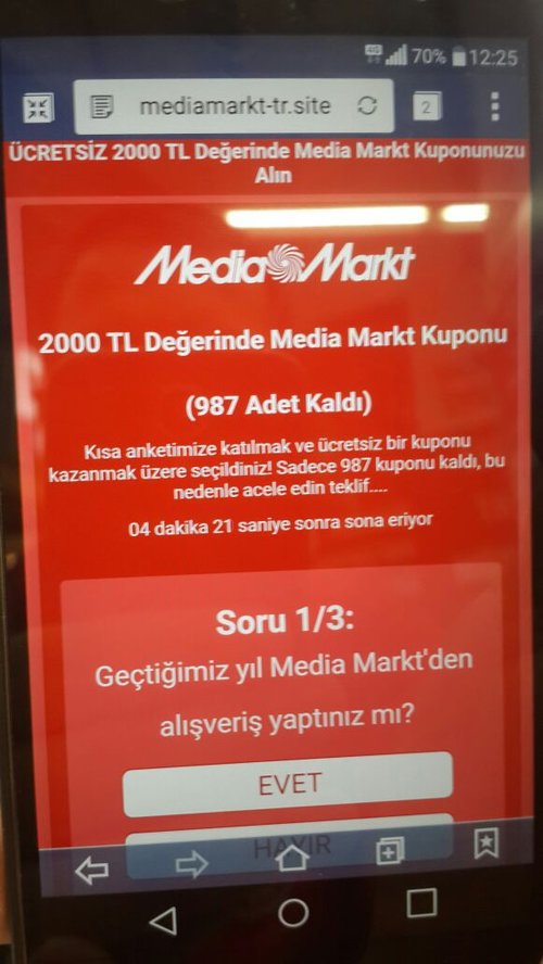 mediamarkt tan hediye karti kazandiniz