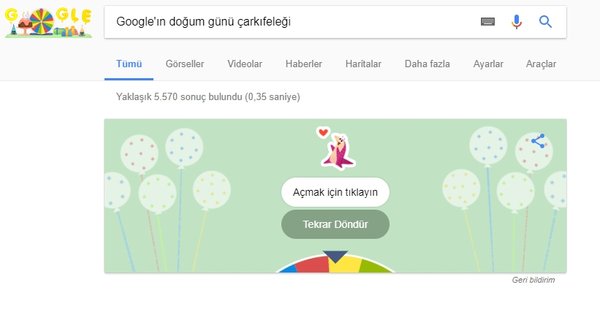 google dan 19 yas gununde dogum gunu