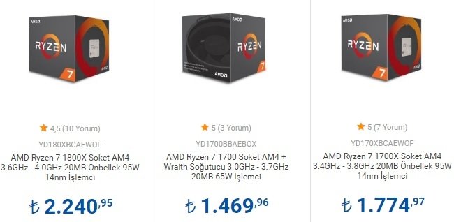 Amd Ryzen 7 Islemcilerin Turkiye Fiyatlari Haberler Teknokulis
